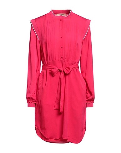 TWINSET Shirt dress Fuchsia 100% Viscose, Polyester, Elastane