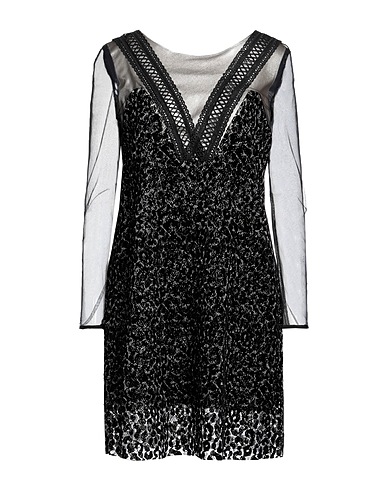 HANITA Short dress NERO 95% Viscose, 5% Elastane