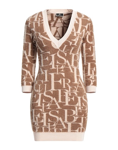 ELISABETTA FRANCHI Minivestido Marrón claro 89% Poliamida, 11% Elastán