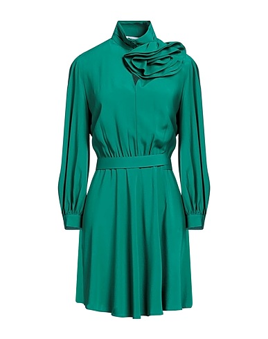 SIMONA CORSELLINI Short dress Green 83% Acetate, 17% Silk