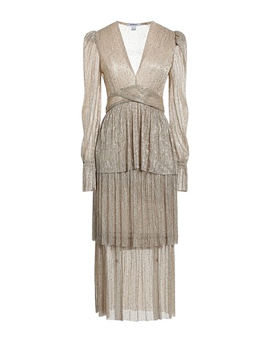 SABINA MUSÁYEV Vestito midi Beige 50% Poliestere, 50% Fibra di metallo
