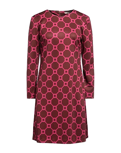 CAMICETTASNOB Vestito corto Marrone 58% Viscosa, 35% Poliestere, 7% Elastan