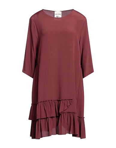 SEMICOUTURE Short dress Burgundy 65% Acetate, 35% Silk
