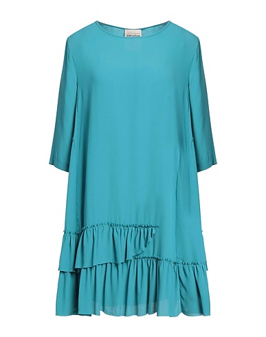 SEMICOUTURE Short dress Turquoise 65% Acetate, 35% Silk