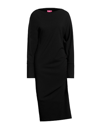 MERCI ITALIA Midi dress Black 94% Polyester, 6% Elastane
