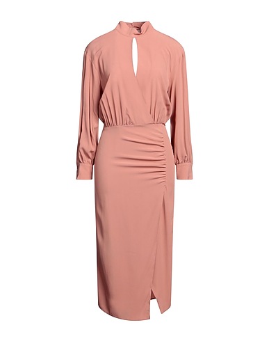 SOLOTRE Midi dress Antique rose 70% Acetate, 30% Silk