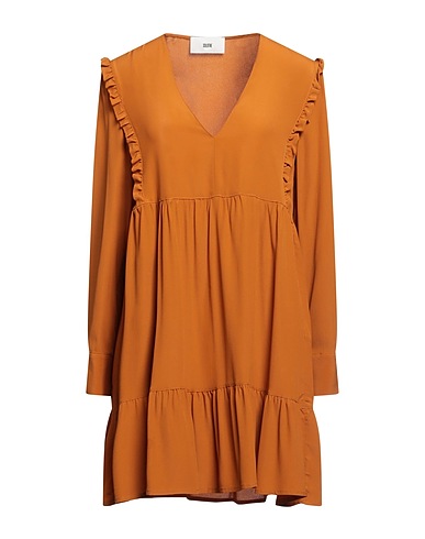 SOLOTRE Short dress Camel 70% Acetate, 30% Silk