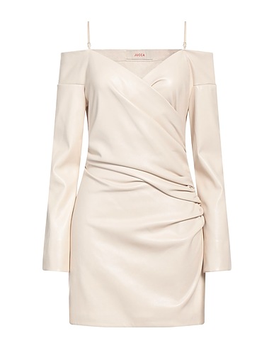 JUCCA Sheath dress Ivory 65% Polyester, 35% Polyurethane