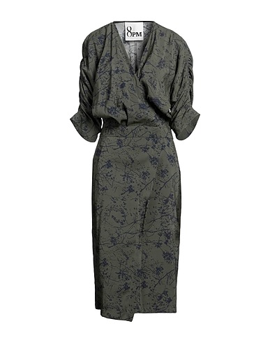 8PM Midi dress Military green 85% Rayon, 15% Polyester