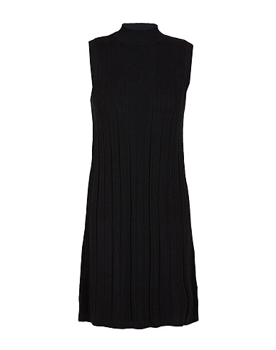 8 by YOOX Kurzes Kleid MERINO WOOL TURTLENECK SHORT DRESS
 Schwarz 60% Merinowolle, 40% Recyceltes Polyester