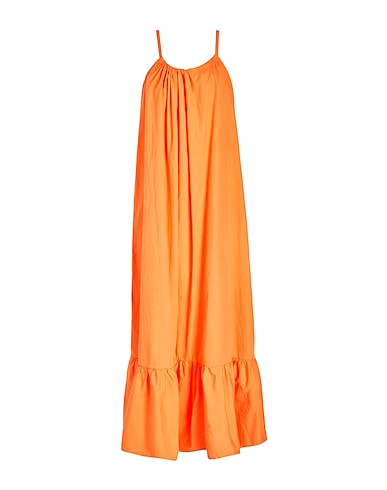 8 By YOOX COTTON MAXI DRESS | Orange Women‘s Long Dress | YOOX