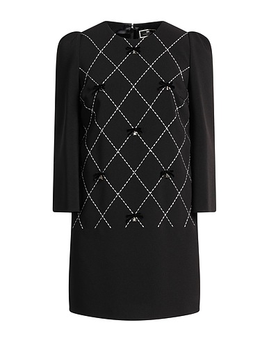 ELISABETTA FRANCHI Short dress Black 95% Polyester, 5% Elastane
