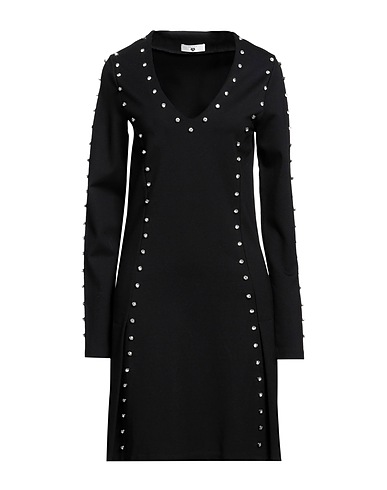 TWINSET Midi dress Black 68% Viscose, 27% Polyamide, 5% Elastane
