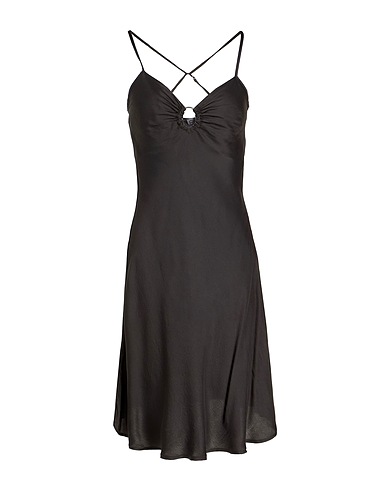 8 by YOOX Short dress VISCOSE MINI SLIP DRESS Black 100% Viscose