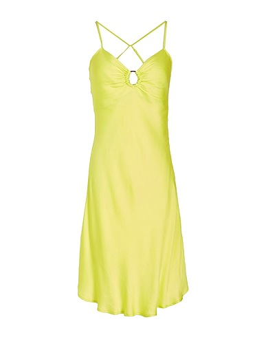 8 by YOOX Short dress VISCOSE MINI SLIP DRESS Lime green 100% Viscose