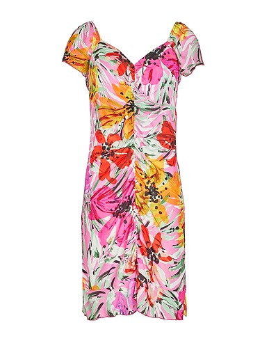 8 by YOOX Kurzes Kleid PRINTED MINI DRESS Rosa 100% Viskose