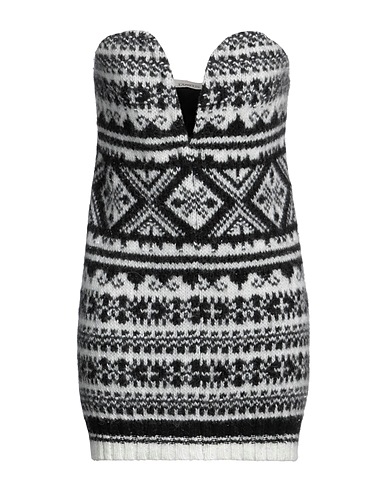 LANEUS Short dress Black 31% Polyamide, 30% Alpaca wool, 20% Virgin Wool, 19% Polyester