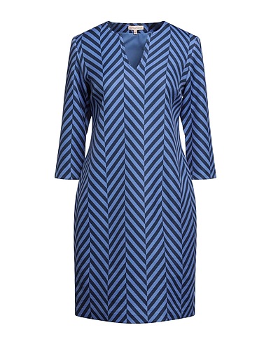 CAMICETTASNOB Short dress Slate blue 45% Viscose, 37% Polyester, 18% Nylon