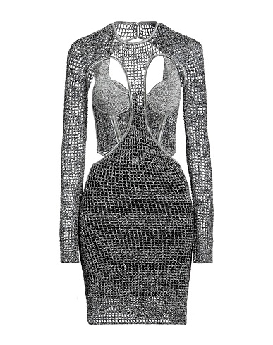 DION LEE Sequin dress Black 65% Recycled viscose, 35% Nylon