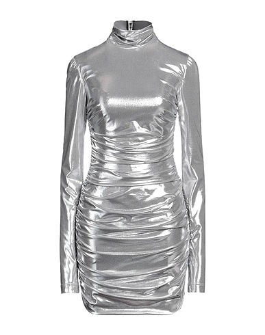 DOLCE&GABBANA Sequin dress Silver 95% Polyester, 5% Elastane