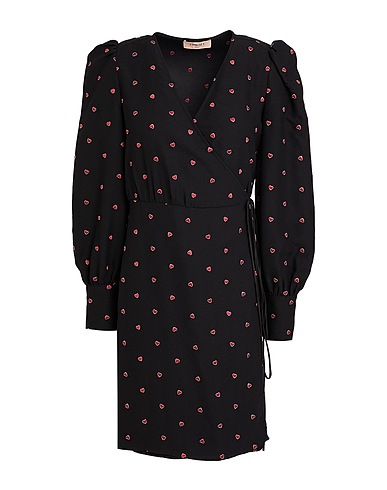 TWINSET Short dress Black 100% Polyester, Viscose
