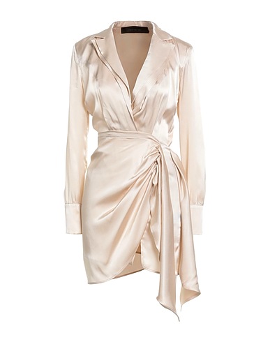FEDERICA TOSI Shirt dress Beige 75% Acetate, 25% Silk