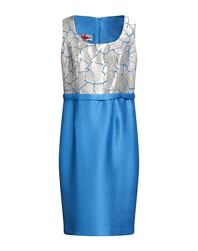 DNC by ANTONIO D'ERRICO Vestito midi Azzurro 80% Poliestere, 20% Fibra di metallo