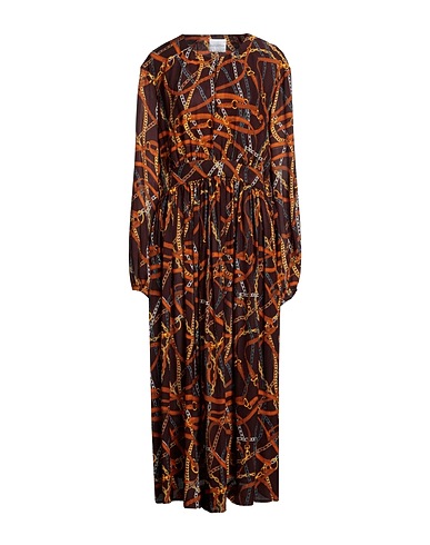 BALLANTYNE Long dress Brown 100% Silk