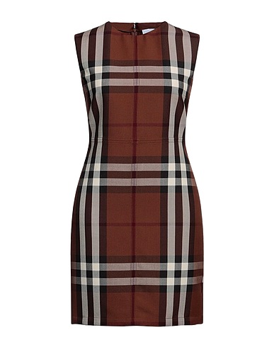 BURBERRY Kurzes Kleid Braun 96% Wolle, 4% Baumwolle