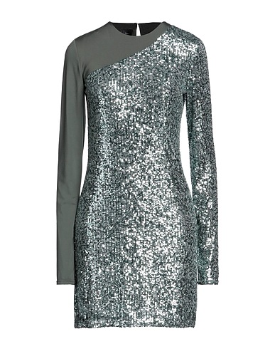 PINKO Sequin dress Sage green 93% Polyester, 7% Elastane, Polyamide