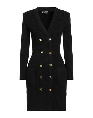 ELISABETTA FRANCHI 미니 원피스 블랙 66% 비스코스, 29% 폴리에스테르, 5% 엘라스테인