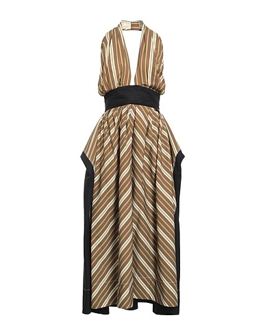 TORY BURCH Long dress Military green 100% Cotton, Linen