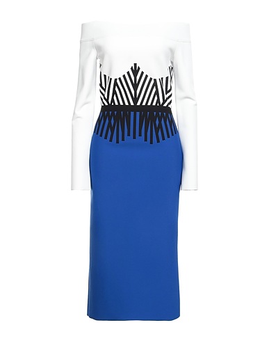 MCQUEEN Midi dress Blue 76% Viscose, 15% Polyester, 7% Polyamide, 2% Elastane