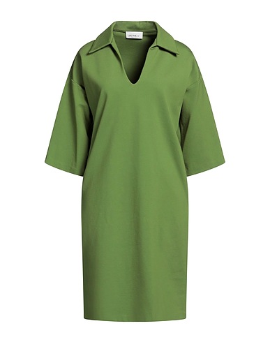 MEIMEIJ Robe mi-longue Vert militaire 68% Viscose, 27% Polyamide, 5% Élasthanne, Acétate