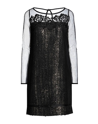 HANITA Short dress Black 65% Acetate, 35% Viscose, Polyester, Nylon