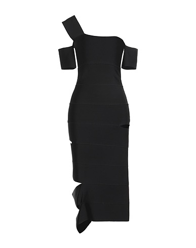 MCQUEEN Midi dress Black 84% Viscose, 13% Polyamide, 3% Elastane