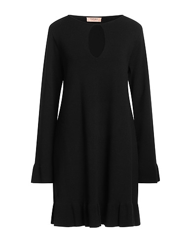 TWINSET Short dress Black 59% Viscose, 23% Polyester, 16% Polyamide, 2% Elastane