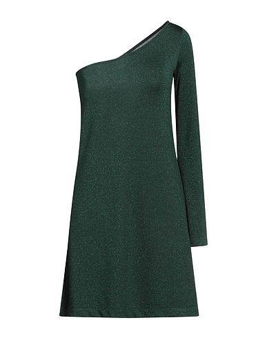 OTTOD'AME Vestito corto Verde 79% Viscosa, 10% Poliammide, 10% Fibra di metallo, 1% Elastan