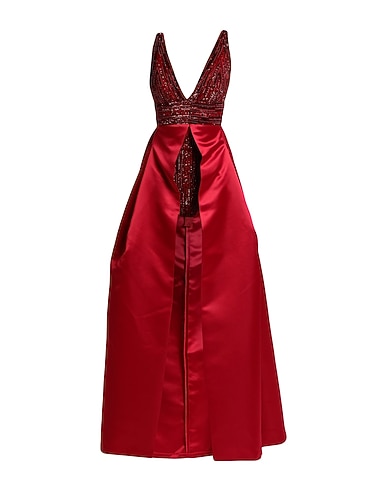 ELISABETTA FRANCHI Long dress ROSSO 100% Polyamide, Polyester