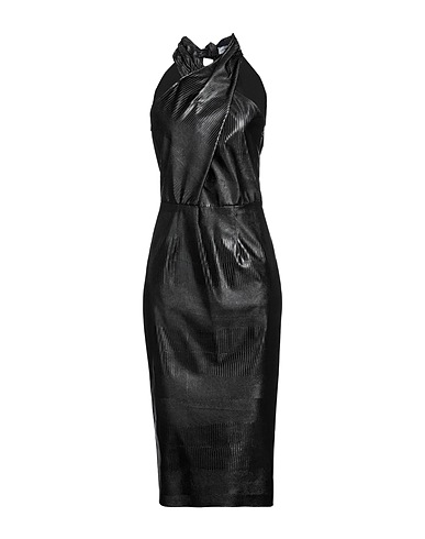 SIMONA CORSELLINI Midi dress Black 60% Polyurethane, 40% Polyester