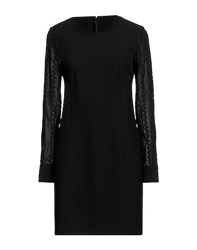 NENETTE Short dress Black 63% Polyester, 27% Viscose, 7% Cotton, 3% Elastane