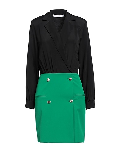 SIMONA CORSELLINI Short dress Green 83% Acetate, 17% Silk, Polyester, Viscose, Elastane