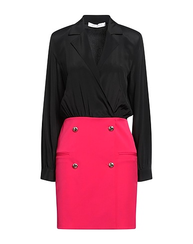 SIMONA CORSELLINI Short dress Black 83% Acetate, 17% Silk, Polyester, Viscose, Elastane