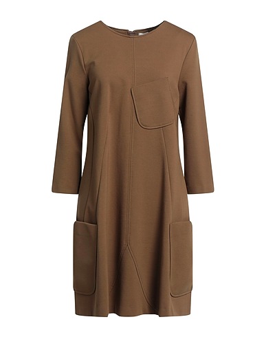 MEIMEIJ Vestito corto Khaki 68% Viscosa, 27% Poliammide, 5% Elastan