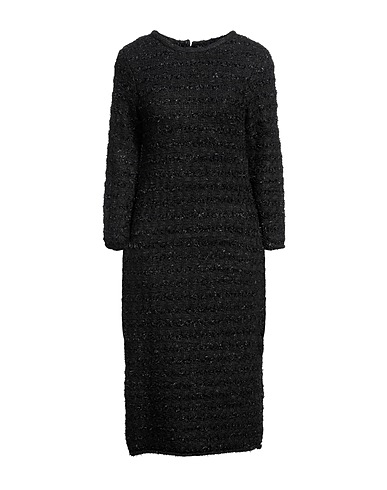 BALENCIAGA Midi dress Black 26% Wool, 25% Polyamide, 24% Alpaca wool, 17% Cotton, 8% Synthetic fibers