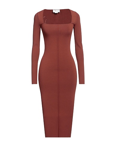 VB BODY VICTORIA BECKHAM Midi dress Brown 71% Viscose, 15% Polyethylene, 14% Elastane
