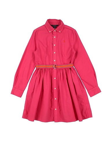 POLO RALPH LAUREN Платье Belted Oxford Shirtdress & Bloomer
 Фуксия 100% Хлопок