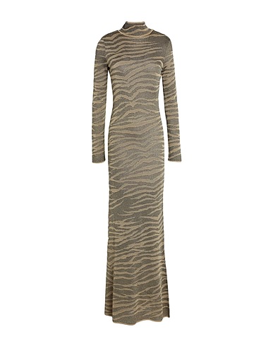 JUST CAVALLI Long dress Gold 91% Viscose, 9% Polyester