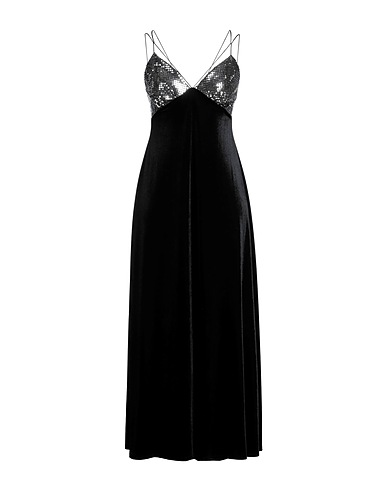 HAVEONE Long dress Black 92% Polyamide, 4% Metallic fiber, 4% Elastane
