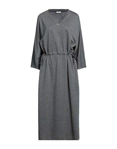 PESERICO Midi dress Grey 83% Viscose, 14% Virgin Wool, 3% Elastane, Silk